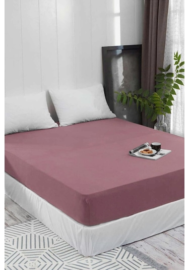 Lastiksiz Dokuma Düz Renk Çarşaf160x240 Gül Kurusu