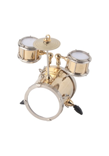 Vkemall Miniatur Müzik Aleti: Bakır Üç Davul Modeli, Detaylı Tasarım, Hediye Kutusuyla, Muzisyenlere Özel Hediyelik Süs