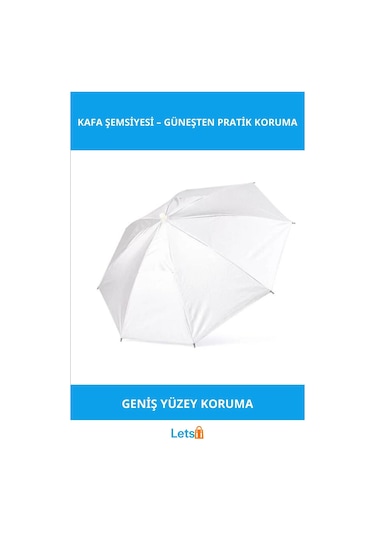 Letsii Beyaz Kafa Şemsiyesi Güneş Koruma Aksesuarı Çok Renkli