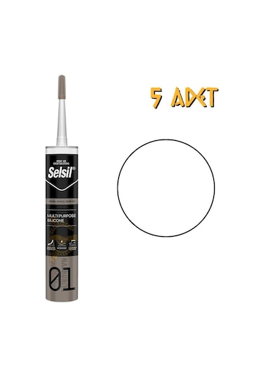 Selsil Genel Amaçlı Silikon Beyaz 280 Gr. - 5 Adet