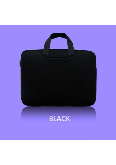 Moveevo 14" Laptop Ve Ultrabook İçin Siyah Çantada, Kol Koluyla Taşınabilir, Zıplayıcı Fermuar, Yumuşak Dolgulu Koruma Ve Yan Cüzdanlı Kılıf Siyah