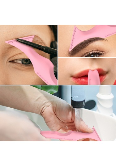 Yifomall 5 Li Silikon Göz Kalıbı Seti Kanatlı Eyeliner, Kaş Ve Göz Farı İçin Pratik Makyaj Aracı, Yeniden Kullanılabilir