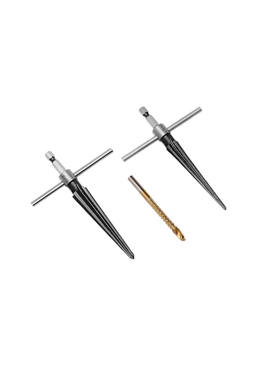 6166 Bits Saplı T Kollu Ahşap Delme Konik Rayba Ve Matkap Ucu Seti