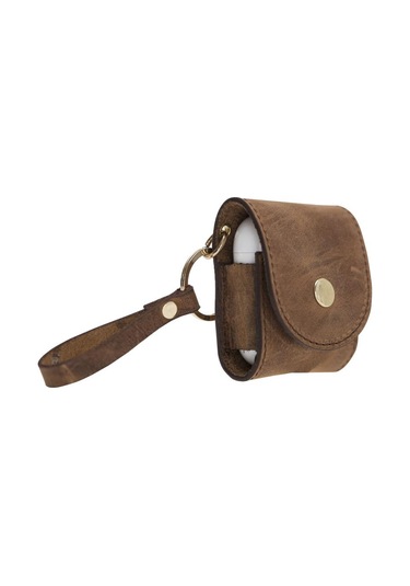 Airpods 2.Nesil Uyumlu Deri Kılıf Mai Snap G2 Antik Kahverengi