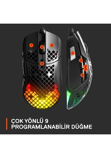 SteelSeries Aerox 5 Kablolu RGB Oyuncu Mouse