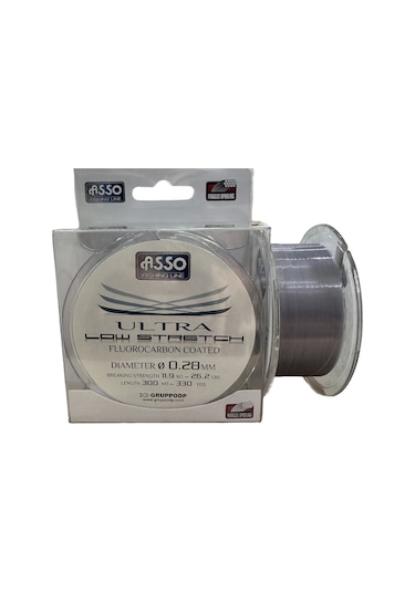 Asso Ultra Low Stretch 300m 0.28mm Fluorocarbon Kaplama Misina