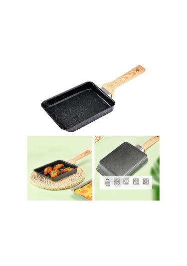 Homyl Japon Omlet Tavası Yapışmaz Tüm Soba Üstleri Siyah 15 20