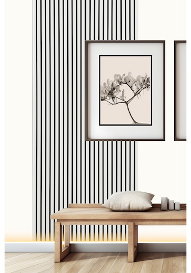 Mdf Ahşap Akustik Duvar Paneli 60x275 Cm - Beyaz 60x275