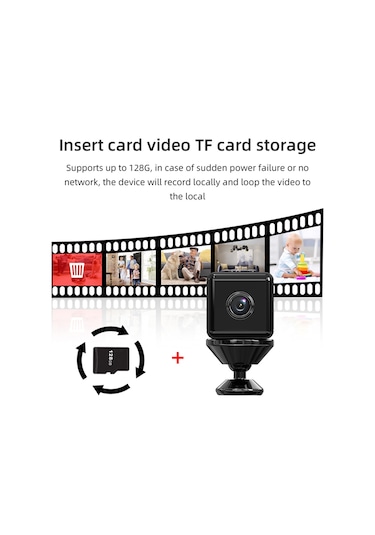 Suofeng 4k Mini Akıllı Göz Kamera: 150 Geniş Açı, İki Renkli Gece Görüşü, Hareket Algılama, 128gb Ek Bellek, Ev/pet/çocuk İzleme, Manyetik Montaj