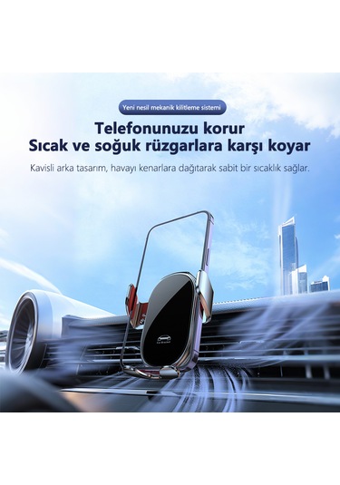 Mekanik Kilitli Yerçekimli Araç Telefon Tutucu 1 Saniyede Kilitleme 4.7-7 İnç Uyumlu Tüm Araçlar İçin Evrensel Araç Telefon Tutucusu