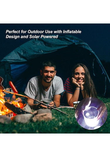 Lemestar Güneş Enerjili Şişirilebilir Led Feneri, 3 Mod Işık Zayıf/güçlü/sos , 600mah Batarya, Ip44 Su Geçirmez, Transparent, Kamp Ve户外活动ıçin Beyaz
