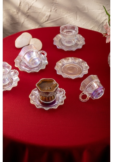 Emsan Hatrı Var Gökkuşağı 80 Ml 6'lı Kahve Fincan Takımı Renkli