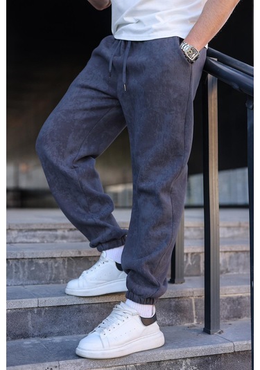 Füme Batik Desenli Jogger Eşofman Altı E6582 Füme