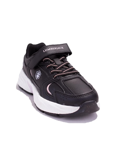 Lumberjack Pol Pu Siyah Pembe Ortopedik Günlük Kız Çocuk Spor Ayakkabı 001