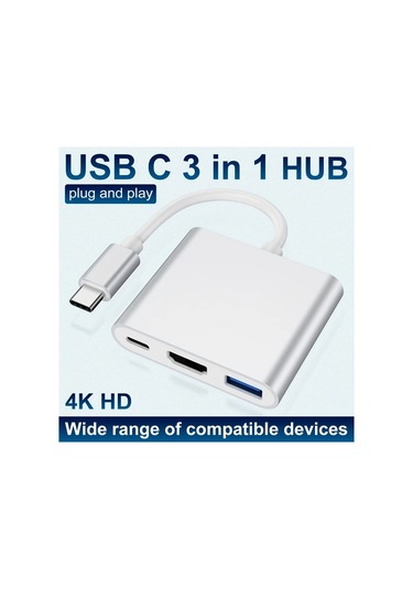 Xuweiwei Simli Usb C Den Hdtv Adaptörü 4k 100w Pd Usb 3 0 Portlu Dijital Av Dönüştürücü Macbook İpad İphone Uyumlu 15 Tabletler İçin