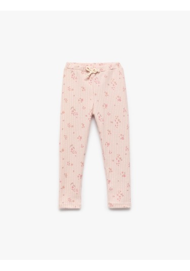 Koton Beli Bağcıklı Kaşkorse Çiçekli Tayt Bej Desenli 6wmg40040ak Ekru Desenli