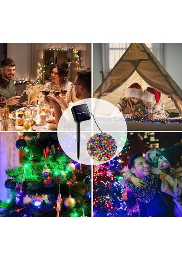 100 Led Rgb Solar 12m Çok Renkli