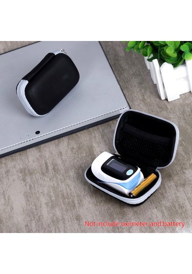 Kangvka Parmak Ucu Puls Oksimetre İçin Sert Korumalı Eva Depolama Çantası - Sırt Çarpması Ve Çizilere Dayanıklı, Reşitli Zipperli Taşınabilir Kutusu Siyah