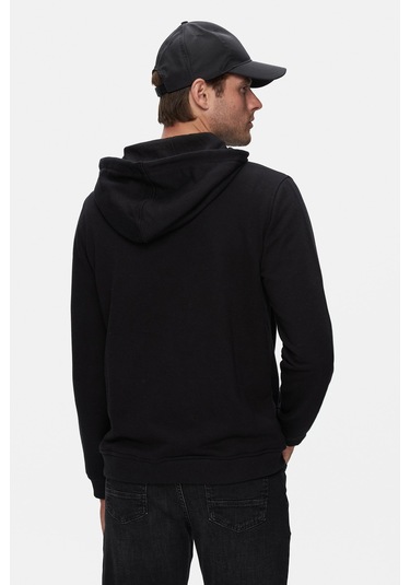 Ucla Nevada Siyah Kapüşonlu Baskılı Standard Fit Erkek Sweatshirt Siyah