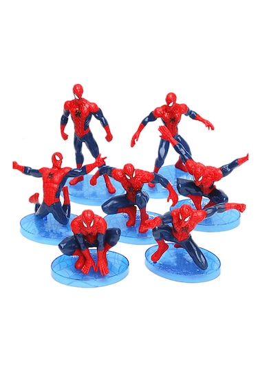 Spiderman - Örümcek Adam 5-7 Cm 7 Li Tam Set Oyuncak Figür Pasta Süsü Spider - Man