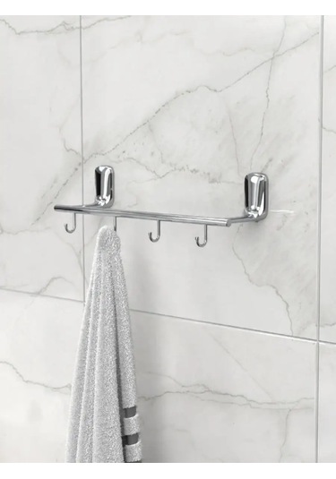 Lemer Banyo Ve Mutfak İçin 4 Kancalı Krom Renkli Havlu Askısı 102580049 Krom
