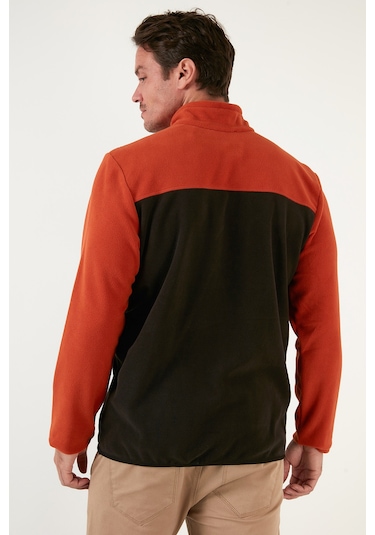 Buratti Regular Fit Anti-Pilling Tüylenme Yapmayan Dik Yaka Şardonlu 2'Li Paket Erkek Polar 5906016S2 Haki-Oranj