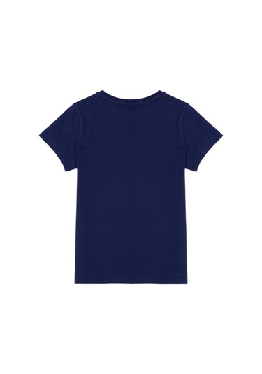 Çocuk Basic Bisiklet Yaka Tişört Lacivert