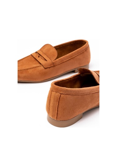 302 Taba Süet Günlük Kadın Babet Beyaz