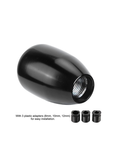 Springsun Üniversal Metal Vites Çubuğu Kapağı 6 Vitesli, 3 Adaptörlü 8mm,10mm,12mm , Siyah, Kolay Kurulum, Dayanıklı Otomobil Modifikasyon Aksesuarı Siyah