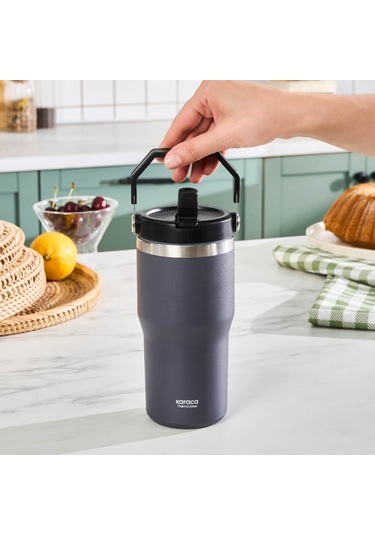 Karaca Star Ice Çelik Sızdırmaz Termos 550 ML Gri