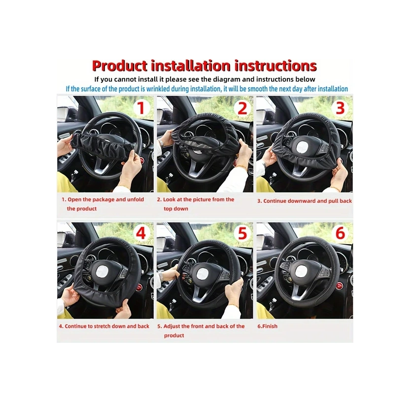 Chenkestoreone Mavi Kabartmalı Yapay Deri Direksiyon Kılıfı Yumuşak Tutuş Evrensel 37-38cm Mavi