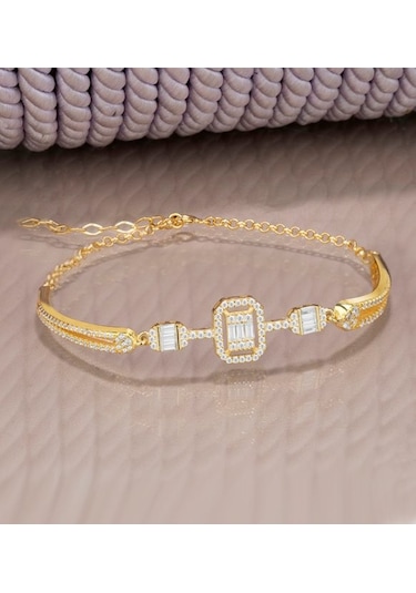 Tria Baget Taşlı Kelepçe Modeli Gümüş Bileklik N11.39675