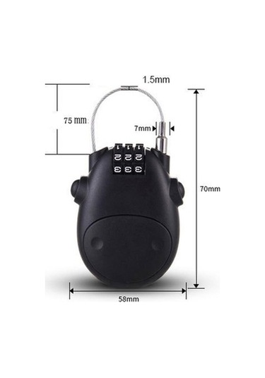 Magideal Zcjb Teleskopik Kombinasyon Kilit Kablosu Siyah