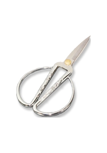 Mutluadim İşlemeli Metal Nişan Makası 9 x 18 CM