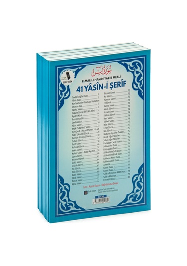 10 Adet Türkçe Mealli Orta Boy 80 Sayfa 41 Yasin - Mavi Renk