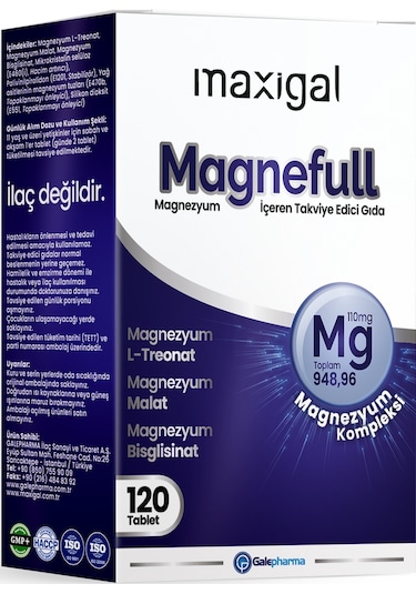 Maxigal Magnefull Magnezyum Vitamin 120 Tablet
