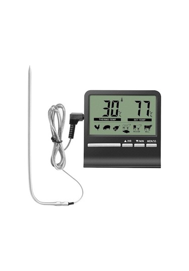 Springsun Siyah Mutfak Yemek Sicaklık Ölçer - Barbekü, Fırın Ve Pişirme İçin Gıda Termometresi