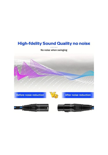 Xuweiwei Dremake Profesyonel Xlr Mikrofon Kablosu 25ft Siyah Mavi Ses Kablosu