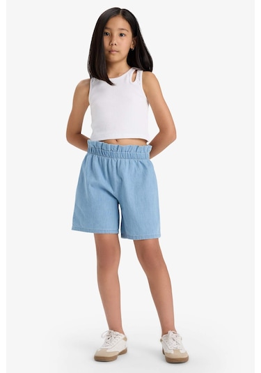 Defacto Kız Çocuk Jean Şort E6690a825smnm39 Mavi
