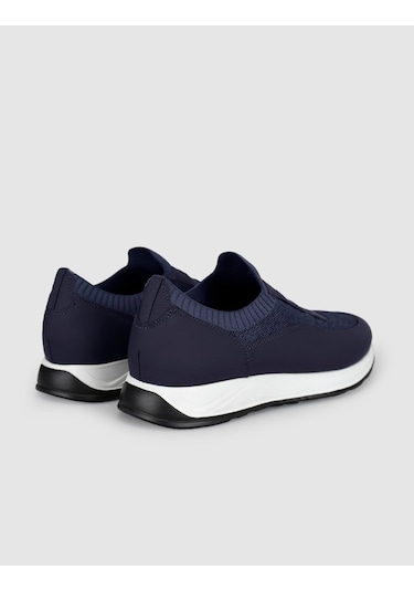 Cabani Lacivert Örgü Dokulu Konfor Sneaker Siyah - Neon Yeşil