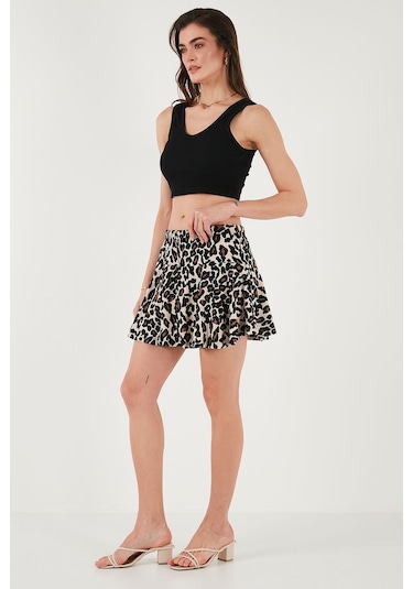 Lela Bayan Şort Etek 5865118 Leopar Leopar