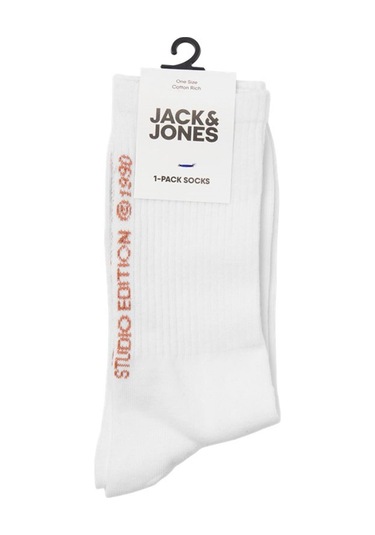Jack&jones Jacbora Tennıs Sock 12256197 Beyaz-kırmızı Siyah