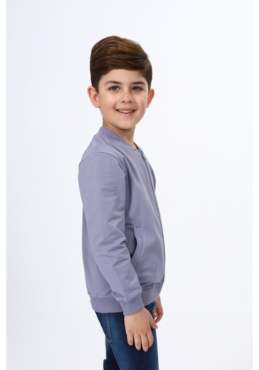 Toontoy Erkek Çocuk Nakışlı Hırka Koyu Gri