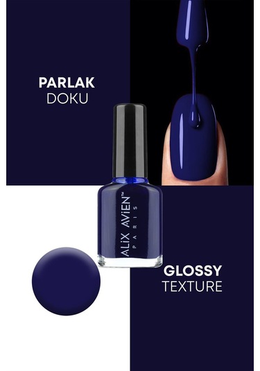 Alix Avien Lacivert Oje 25 Yüksek Pigmentli Uzun Süreli Kalıcılık Hızlı Kuruma Nail Lacquer 25