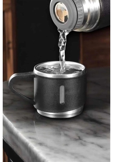 Bfs Şık Ve Dayanıklı 3 Bardaklı Termos Seti Uzun Süre Isı Koruma Özellikli Çok Renkli