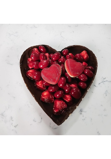 Çizgili Kalp Figür Çikolata Draje Ve Yaldızlı Çikolata Saklı