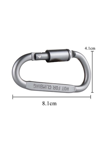 Gri D-ring Kilit Karabina Klip Seti Vida Kilit Kanca Toka Karabina Kamp Araçları Dağcılık Dişli 1pcs Gri