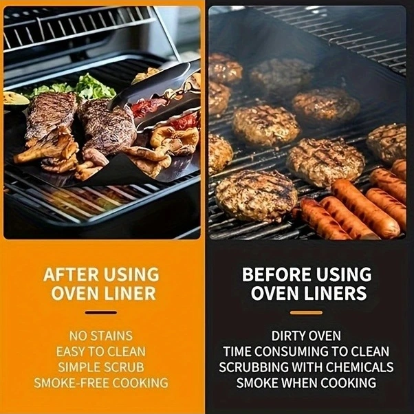 Trendooze Yeni Sunshine022 2 Adet Siyah Ağır Hizmet Fırın Altlığı Yapışmaz Fiberglas Mat