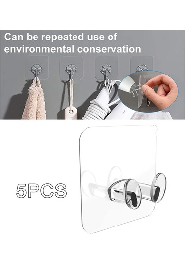 Suntek 5x Yapışkanlı Duvar Kancası İz Bırakmayan Banyo Mutfak Depolama Odası Çok Renkli