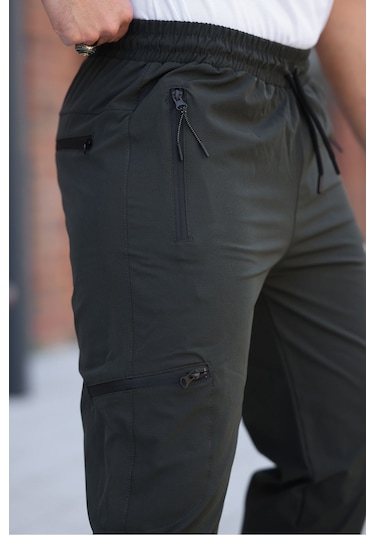 Erkek Haki Eşofman Altı Kaliteli Paraşüt Kumaş Haki